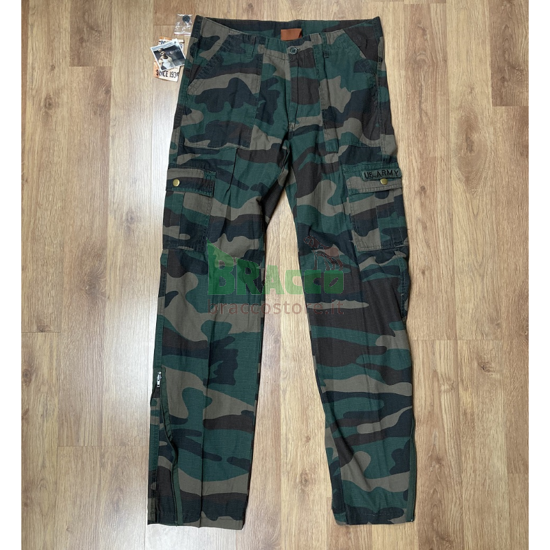Pantaloni ripstop stone wash - woodland - follow me (1202r)