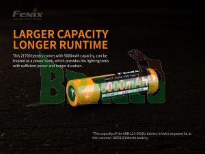 Batteria ricaricabile 21700 - 5000 mah - fenix