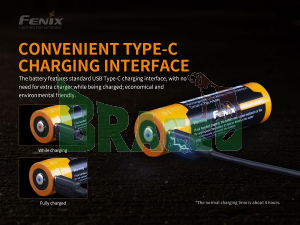 Batteria ricaricabile 21700 - 5000 mah - fenix