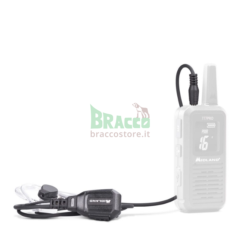 Ma31-777pro microfono con auricolare pneumatico - 1 pin - midland (c1438) - outlet - ultimi pezzi!