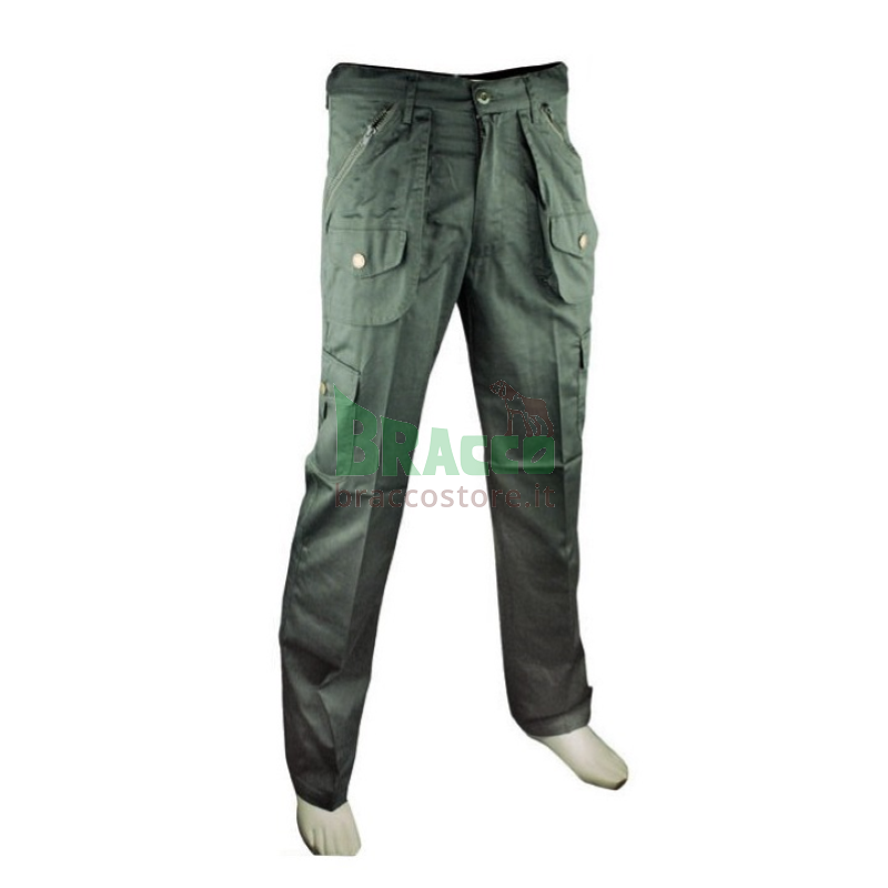 PANTALONI IN COTONE PESANTE SENZA FODERA - VERDE - SAFARI SPORT (RR54) !!!FINE SERIE!!!