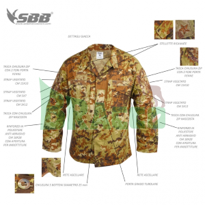 Uniforme da combattimento / mimetica vegetata modello 2019 - 100% cotone - sbb (1410) - Outlet
