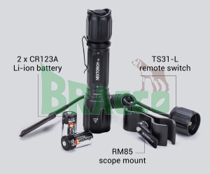 Torcia in set per montaggio al fucile - t5 hunting set - 760 lumen - nextorch