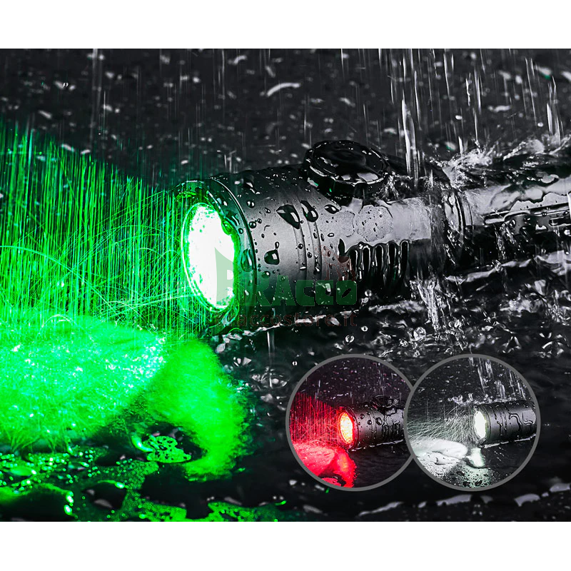 Torcia ricaricabile in set per montaggio al fucile - t53 hunting set - 760 lumen bianca + 129 lumen verde + 109 lumen rossa - nextorch