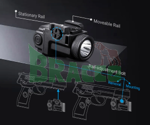 Torcia tattica ricaricabile per pistola - wl14 - 500 lumen - nextorch