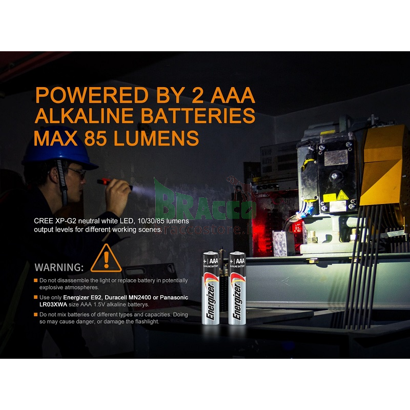 Torcia LED ATEX Antideflagrante WF05E 85 Lumen - Fenix - Offerta per Rinnovo Collezione