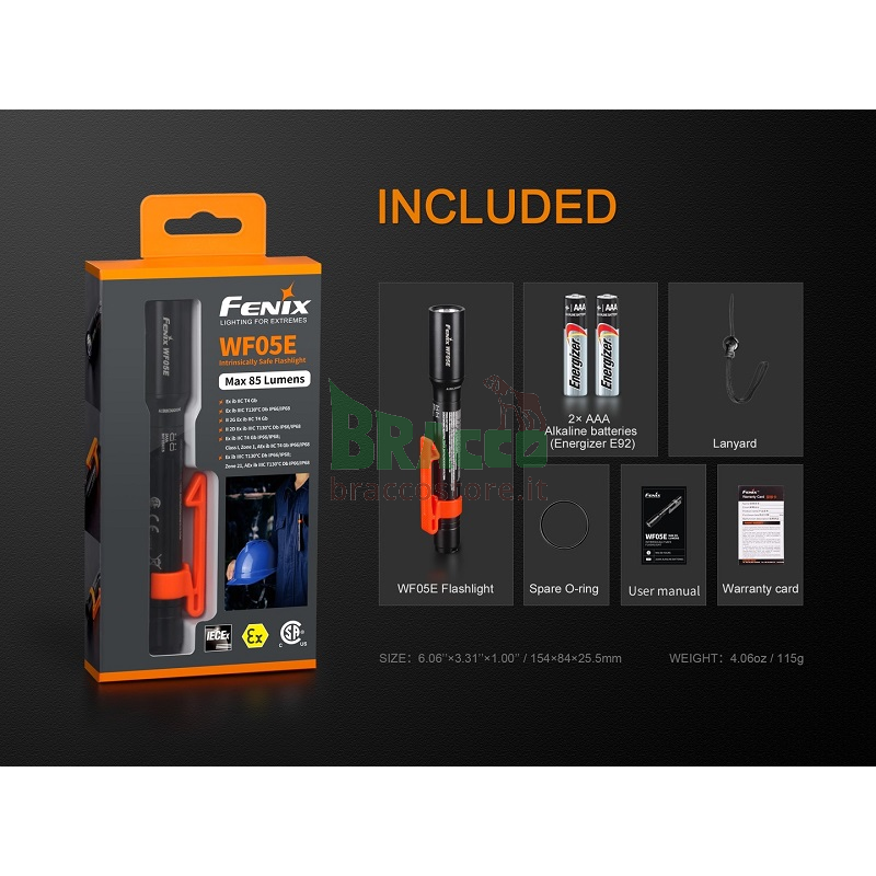 Torcia LED ATEX Antideflagrante WF05E 85 Lumen - Fenix - Offerta per Rinnovo Collezione