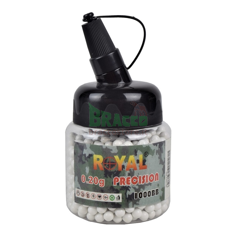 Pallini da softair 0,20 grammi - bianchi - 1000 bb - royal