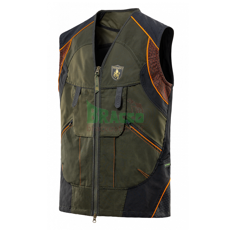 Gilet Sniper - Linea 18000 - Verde con bande arancio - Trabaldo (12100/19300 TITANIAL V.A.)