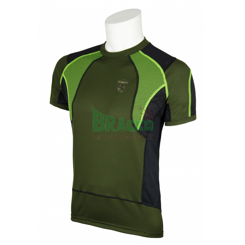Maglia mezza manica Falkor - Verde con inserti verde fluo - Trabaldo (949/201)
