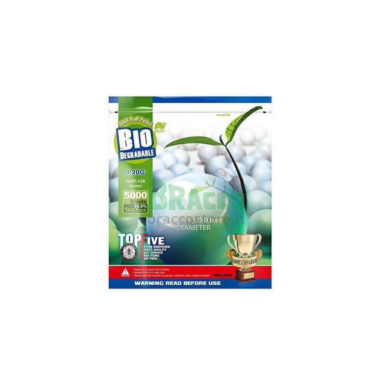 Pallini biodegradabili da softair 0,20 grammi - verdi - g&g