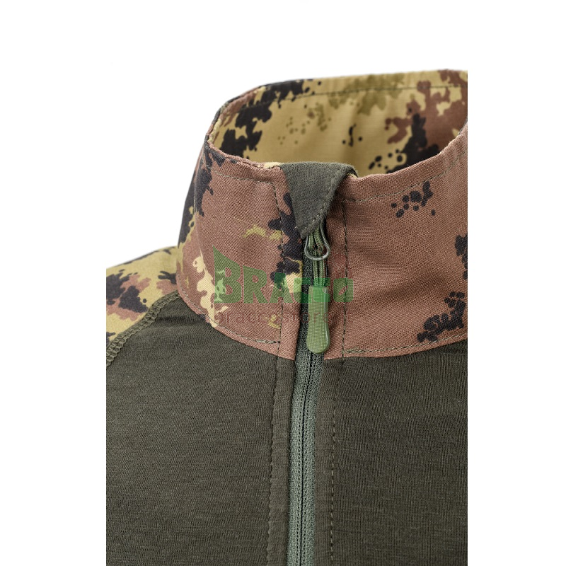 Combat shirt in cotone elasticizzato - tiger - vegetato italiano - defcon 5 (d5-3267 vi)