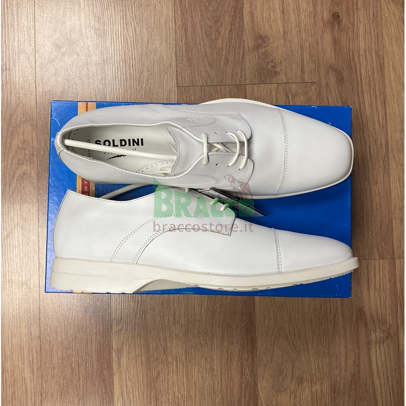 Scarpe bianche eleganti da cerimonia con suola in gomma - soldini  (46249-i-12v) - outlet