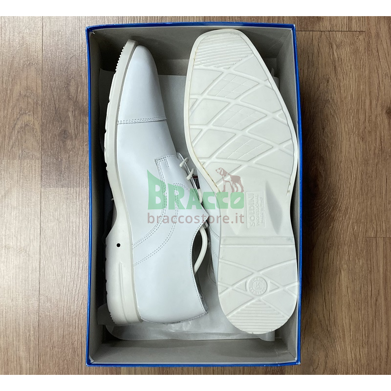 Scarpe bianche eleganti da cerimonia con suola in gomma - soldini  (46249-i-12v) - outlet