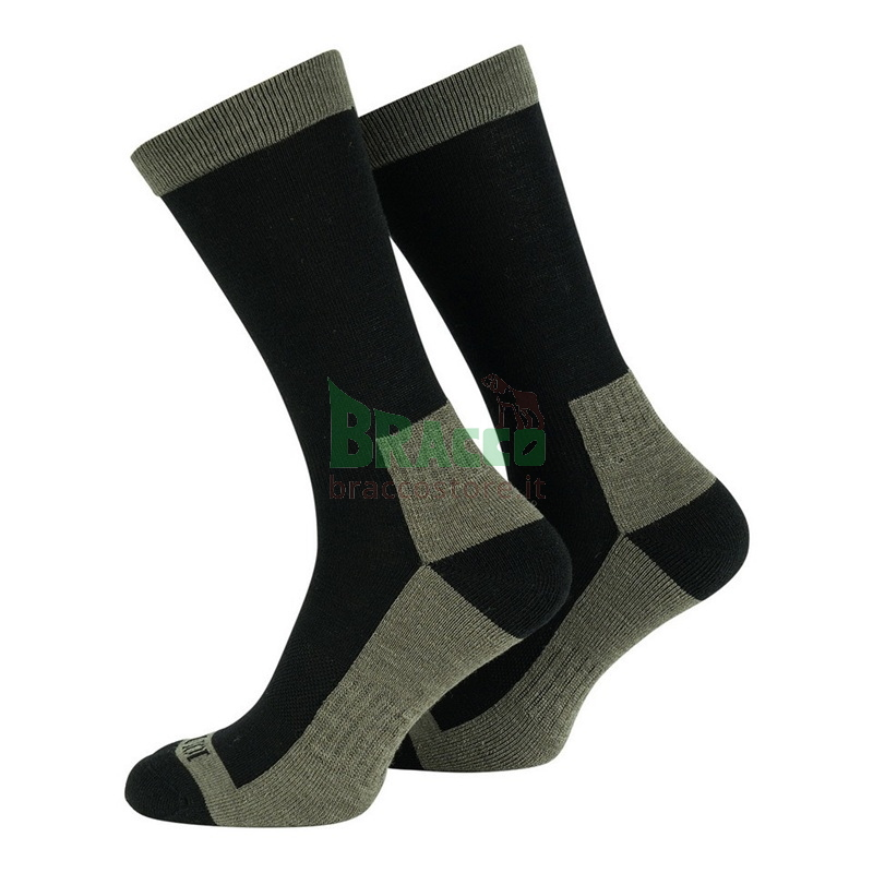 Calze Tattiche in Lana 60% Calde Nero/Verde - 101 INC