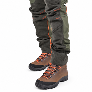 Pantalone da Caccia Softshell Stretch Verde con Rinforzi e Profili Arancio - Masseria - Art. 96 - Outlet