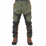 Pantalone da Caccia Softshell Stretch Verde con Rinforzi e Profili Arancio - Masseria - Art. 96 - Outlet